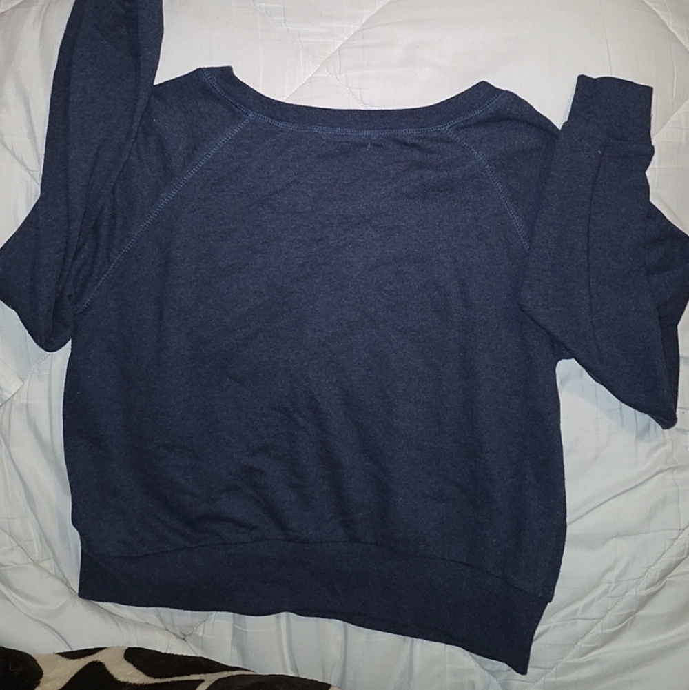 PINK Victoria's Secret Dark Blue Cropped Sweater Size Small - Picture 2 of 4